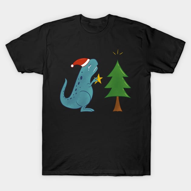 t-rex christmas T-Shirt by opoyostudio